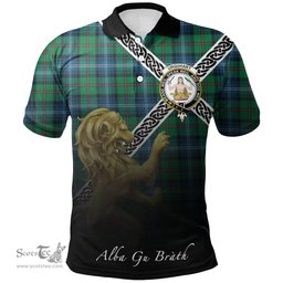 Scottish Urquhart Ancient Clan Crest Tartan Polo Shirt - Celtic with Scotland Lion, Tartan Plaid Polo Shirt Scottish Plaid Tartan Plaid - ScotsTee - scotstee.com