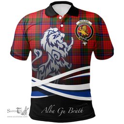 Scottish Nicolson Modern Clan Crest Tartan Polo Shirt - Blue Scotland Lion, Tartan Plaid Polo Shirt Scottish Plaid Tartan Plaid - ScotsTee - scotstee.com