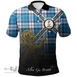 Scottish Roberton Clan Crest Tartan Polo Shirt - Celtic with Scotland Lion, Tartan Plaid Polo Shirt Scottish Plaid Tartan Plaid - ScotsTee - scotstee.com