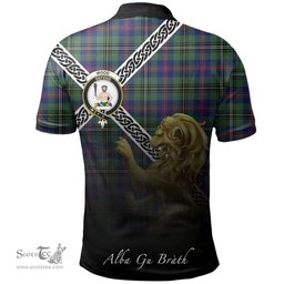 Scottish Wood Modern Clan Crest Tartan Polo Shirt - Celtic with Scotland Lion, Tartan Plaid Polo Shirt Scottish Plaid Tartan Plaid - ScotsTee - scotstee.com