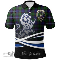Scottish Russell Modern Clan Crest Tartan Polo Shirt - Blue Scotland Lion, Tartan Plaid Polo Shirt Scottish Plaid Tartan Plaid - ScotsTee - scotstee.com