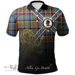 Scottish Stirling & Bannockburn District Clan Crest Tartan Polo Shirt - Celtic with Scotland Lion, Tartan Plaid Polo Shirt Scottish Plaid Tartan Plaid - ScotsTee - scotstee.com