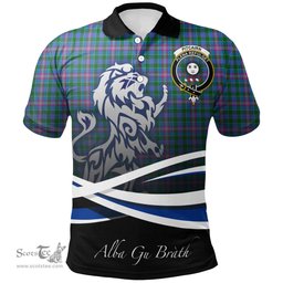 Scottish Pitcairn Hunting Clan Crest Tartan Polo Shirt - Blue Scotland Lion, Tartan Plaid Polo Shirt Scottish Plaid Tartan Plaid - ScotsTee - scotstee.com