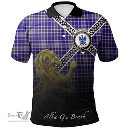 Scottish Ochterlony Clan Crest Tartan Polo Shirt - Celtic with Scotland Lion, Tartan Plaid Polo Shirt Scottish Plaid Tartan Plaid - ScotsTee - scotstee.com