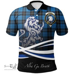 Scottish Ramsay Blue Ancient Clan Crest Tartan Polo Shirt - Blue Scotland Lion, Tartan Plaid Polo Shirt Scottish Plaid Tartan Plaid - ScotsTee - scotstee.com