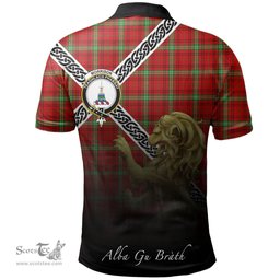 Scottish Morrison Red Modern Clan Crest Tartan Polo Shirt - Celtic with Scotland Lion, Tartan Plaid Polo Shirt Scottish Plaid Tartan Plaid - ScotsTee - scotstee.com