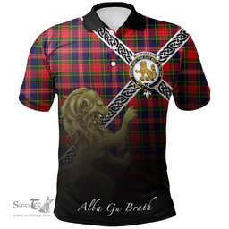 Scottish MacPherson Modern Clan Crest Tartan Polo Shirt - Celtic with Scotland Lion, Tartan Plaid Polo Shirt Scottish Plaid Tartan Plaid - ScotsTee - scotstee.com