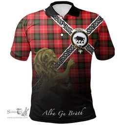 Scottish Nesbitt Modern Clan Crest Tartan Polo Shirt - Celtic with Scotland Lion, Tartan Plaid Polo Shirt Scottish Plaid Tartan Plaid - ScotsTee - scotstee.com