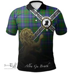 Scottish Turnbull Hunting Clan Crest Tartan Polo Shirt - Celtic with Scotland Lion, Tartan Plaid Polo Shirt Scottish Plaid Tartan Plaid - ScotsTee - scotstee.com