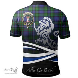 Scottish Robertson Hunting Modern Clan Crest Tartan Polo Shirt - Blue Scotland Lion, Tartan Plaid Polo Shirt Scottish Plaid Tartan Plaid - ScotsTee - scotstee.com
