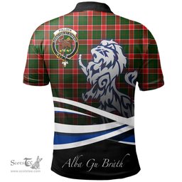Scottish Pollock Modern Clan Crest Tartan Polo Shirt - Blue Scotland Lion, Tartan Plaid Polo Shirt Scottish Plaid Tartan Plaid - ScotsTee - scotstee.com