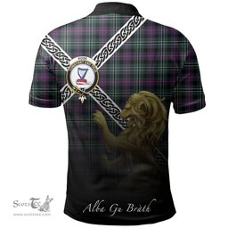 Scottish Rose Hunting Modern Clan Crest Tartan Polo Shirt - Celtic with Scotland Lion, Tartan Plaid Polo Shirt Scottish Plaid Tartan Plaid - ScotsTee - scotstee.com