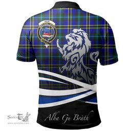 Scottish Weir Modern Clan Crest Tartan Polo Shirt - Blue Scotland Lion, Tartan Plaid Polo Shirt Scottish Plaid Tartan Plaid - ScotsTee - scotstee.com