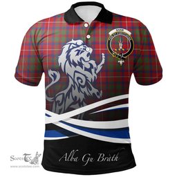 Scottish Shaw Red Modern Clan Crest Tartan Polo Shirt - Blue Scotland Lion, Tartan Plaid Polo Shirt Scottish Plaid Tartan Plaid - ScotsTee - scotstee.com