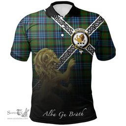 Scottish Newlands of Lauriston Clan Crest Tartan Polo Shirt - Celtic with Scotland Lion, Tartan Plaid Polo Shirt Scottish Plaid Tartan Plaid - ScotsTee - scotstee.com