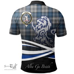 Scottish Napier Modern Clan Crest Tartan Polo Shirt - Blue Scotland Lion, Tartan Plaid Polo Shirt Scottish Plaid Tartan Plaid - ScotsTee - scotstee.com