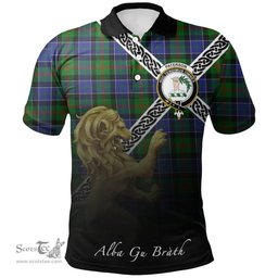 Scottish Paterson Clan Crest Tartan Polo Shirt - Celtic with Scotland Lion, Tartan Plaid Polo Shirt Scottish Plaid Tartan Plaid - ScotsTee - scotstee.com