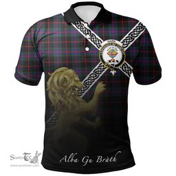 Scottish Nairn Clan Crest Tartan Polo Shirt - Celtic with Scotland Lion, Tartan Plaid Polo Shirt Scottish Plaid Tartan Plaid - ScotsTee - scotstee.com