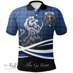 Scottish Mercer Modern Clan Crest Tartan Polo Shirt - Blue Scotland Lion, Tartan Plaid Polo Shirt Scottish Plaid Tartan Plaid - ScotsTee - scotstee.com