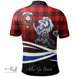 Scottish Wemyss Modern Clan Crest Tartan Polo Shirt - Blue Scotland Lion, Tartan Plaid Polo Shirt Scottish Plaid Tartan Plaid - ScotsTee - scotstee.com