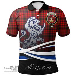 Scottish Matheson Modern Clan Crest Tartan Polo Shirt - Blue Scotland Lion, Tartan Plaid Polo Shirt Scottish Plaid Tartan Plaid - ScotsTee - scotstee.com