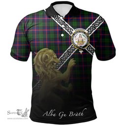 Scottish Urquhart Modern Clan Crest Tartan Polo Shirt - Celtic with Scotland Lion, Tartan Plaid Polo Shirt Scottish Plaid Tartan Plaid - ScotsTee - scotstee.com