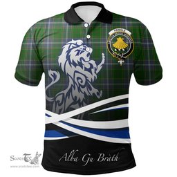 Scottish Pringle Clan Crest Tartan Polo Shirt - Blue Scotland Lion, Tartan Plaid Polo Shirt Scottish Plaid Tartan Plaid - ScotsTee - scotstee.com