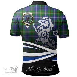 Scottish Turnbull Hunting Clan Crest Tartan Polo Shirt - Blue Scotland Lion, Tartan Plaid Polo Shirt Scottish Plaid Tartan Plaid - ScotsTee - scotstee.com