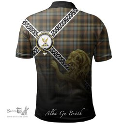 Scottish Stewart Hunting Weathered Clan Crest Tartan Polo Shirt - Celtic with Scotland Lion, Tartan Plaid Polo Shirt Scottish Plaid Tartan Plaid - ScotsTee - scotstee.com