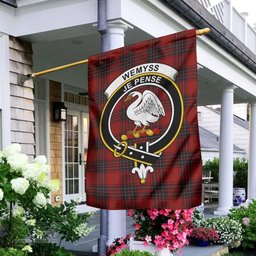 Scottish Wemyss Tartan Flag with Family Crest - Tartan Garden Flag Scottish Plaid Tartan Plaid - ScotsTee - scotstee.com