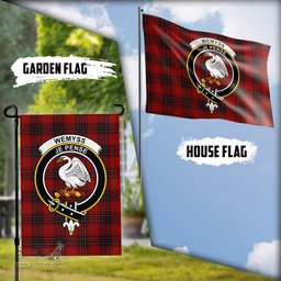 Scottish Wemyss Tartan Flag with Family Crest - Tartan Garden Flag Scottish Plaid Tartan Plaid - ScotsTee - scotstee.com