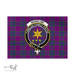 Scottish Wardlaw Modern Tartan Flag with Family Crest - Tartan Garden Flag Scottish Plaid Tartan Plaid - ScotsTee - scotstee.com