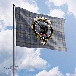 Scottish Tweedie Tartan Flag with Family Crest - Tartan Garden Flag Scottish Plaid Tartan Plaid - ScotsTee - scotstee.com