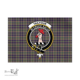 Scottish Taylor Weathered Tartan Flag with Family Crest - Tartan Garden Flag Scottish Plaid Tartan Plaid - ScotsTee - scotstee.com