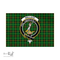 Scottish Wallace Hunting Green Tartan Flag with Family Crest - Tartan Garden Flag Scottish Plaid Tartan Plaid - ScotsTee - scotstee.com