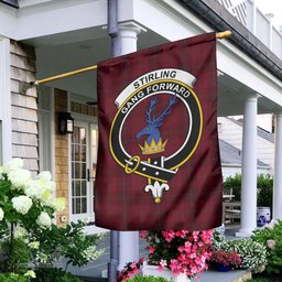 Scottish Stirling of Keir Tartan Flag with Family Crest - Tartan Garden Flag Scottish Plaid Tartan Plaid - ScotsTee - scotstee.com