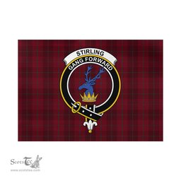 Scottish Stirling of Keir Tartan Flag with Family Crest - Tartan Garden Flag Scottish Plaid Tartan Plaid - ScotsTee - scotstee.com