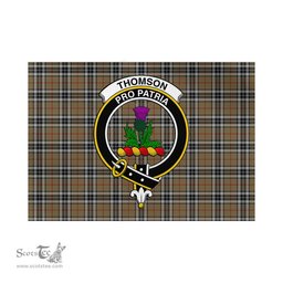 Scottish Thomson Camel Tartan Flag with Family Crest - Tartan Garden Flag Scottish Plaid Tartan Plaid - ScotsTee - scotstee.com