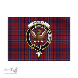 Scottish Wishart Dress Tartan Flag with Family Crest - Tartan Garden Flag Scottish Plaid Tartan Plaid - ScotsTee - scotstee.com