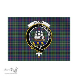 Scottish Wood Modern Tartan Flag with Family Crest - Tartan Garden Flag Scottish Plaid Tartan Plaid - ScotsTee - scotstee.com