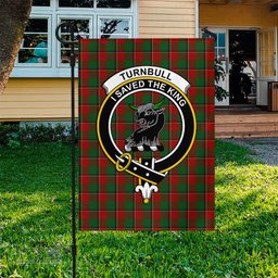 Scottish Turnbull Dress Tartan Flag with Family Crest - Tartan Garden Flag Scottish Plaid Tartan Plaid - ScotsTee - scotstee.com