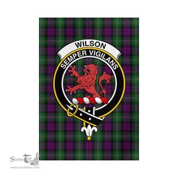 Scottish Wilson Tartan Flag with Family Crest - Tartan Garden Flag Scottish Plaid Tartan Plaid - ScotsTee - scotstee.com