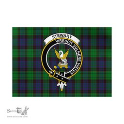 Scottish Stewart Old Modern Tartan Flag with Family Crest - Tartan Garden Flag Scottish Plaid Tartan Plaid - ScotsTee - scotstee.com