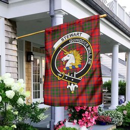 Scottish Stewart of Appin Modern Tartan Flag with Family Crest - Tartan Garden Flag Scottish Plaid Tartan Plaid - ScotsTee - scotstee.com