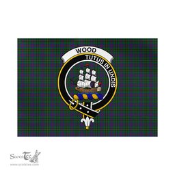Scottish Wood Tartan Flag with Family Crest - Tartan Garden Flag Scottish Plaid Tartan Plaid - ScotsTee - scotstee.com