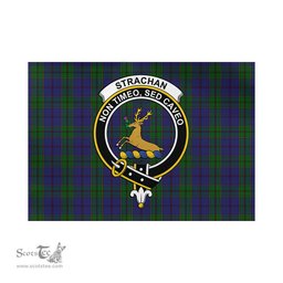 Scottish Strachan Tartan Flag with Family Crest - Tartan Garden Flag Scottish Plaid Tartan Plaid - ScotsTee - scotstee.com