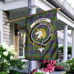 Scottish Stewart of Appin Hunting Modern Tartan Flag with Family Crest - Tartan Garden Flag Scottish Plaid Tartan Plaid - ScotsTee - scotstee.com
