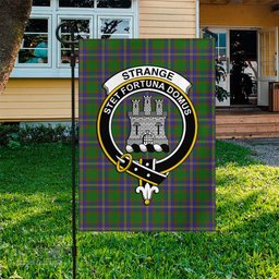 Scottish Strange of Balkaskie Tartan Flag with Family Crest - Tartan Garden Flag Scottish Plaid Tartan Plaid - ScotsTee - scotstee.com