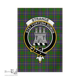 Scottish Strange of Balkaskie Tartan Flag with Family Crest - Tartan Garden Flag Scottish Plaid Tartan Plaid - ScotsTee - scotstee.com