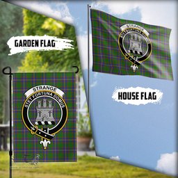 Scottish Strange of Balkaskie Tartan Flag with Family Crest - Tartan Garden Flag Scottish Plaid Tartan Plaid - ScotsTee - scotstee.com